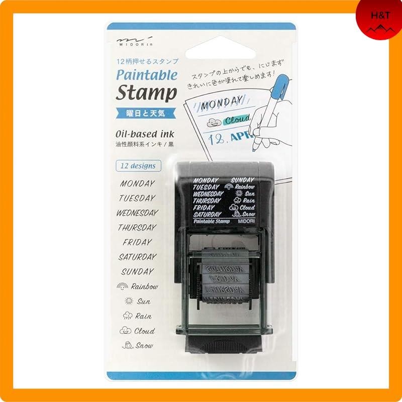 DESIGNPHIL MIDORI Stamp Rotating Stamp with Days of the Week and ...