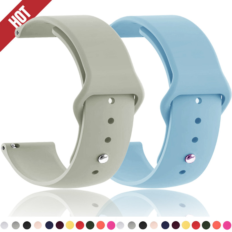 20mm 22mm Colored Silicone Strap Compatible for Samsung Galaxy watch7  46mm 42mm Active correa Gear S3 Huawei watch GT 2e/pro/3 band