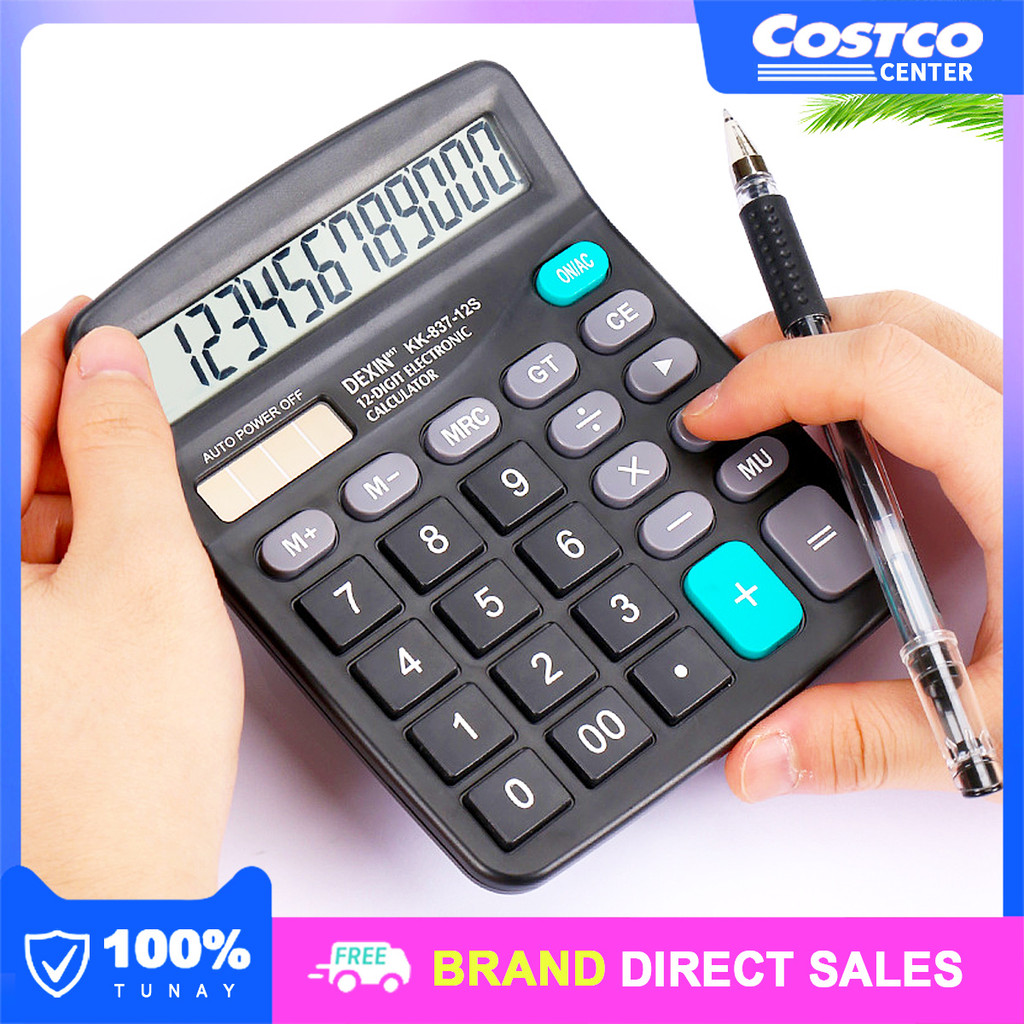 Solar Electronic Calculator Also Battery Powered Large Screen Mute 12 ...