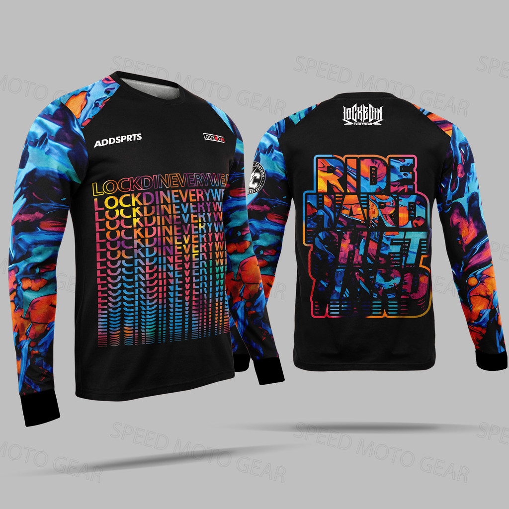 Long Sleeve Motorcycle Jersey For Men Riding Sublimation Motor Shirt ...