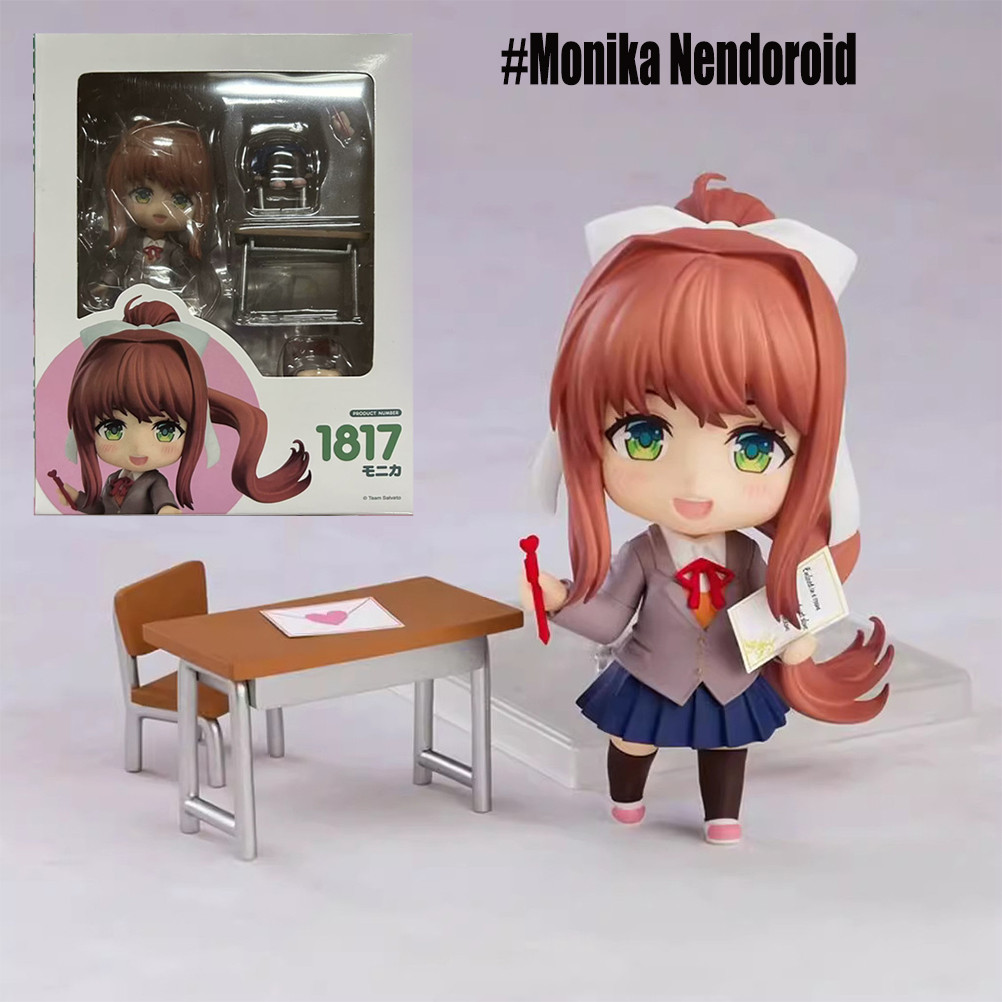 Action Figure Doki Doki Literature Club Nendoroid Monika Ddlc Model 