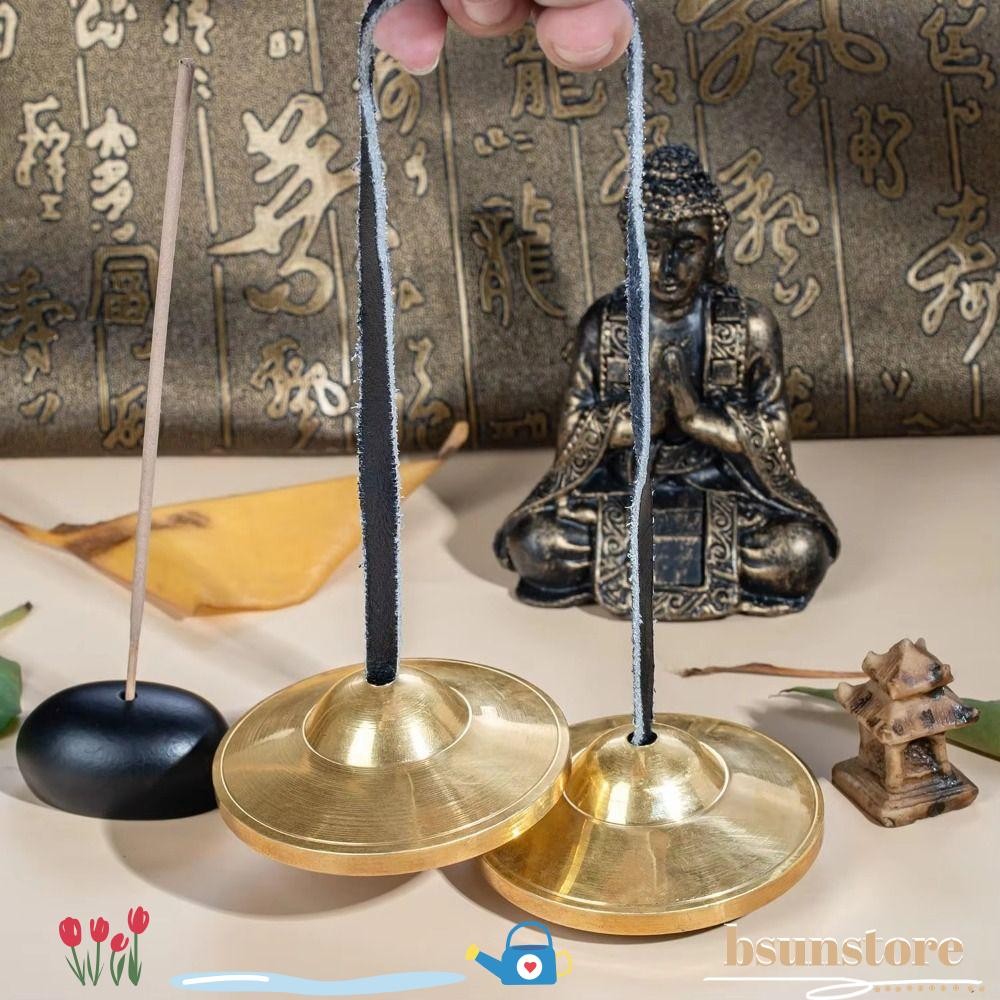 BSUNS Tingsha Cymbal Bell, Handcrafted Brass Tibetan Tingsha Cymbals
