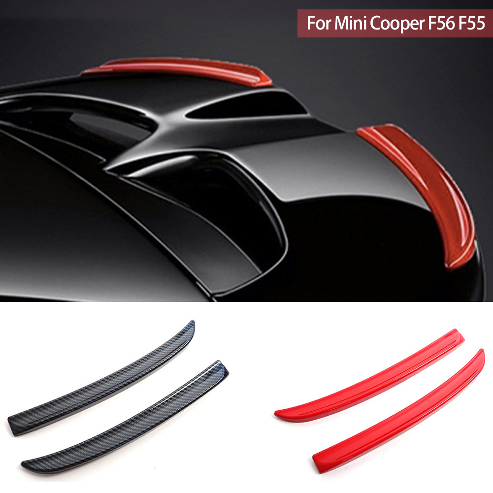 XYJHittime 2Pcs Car Rear Spoiler Extension Lip Fins Spoiler Red Carbon