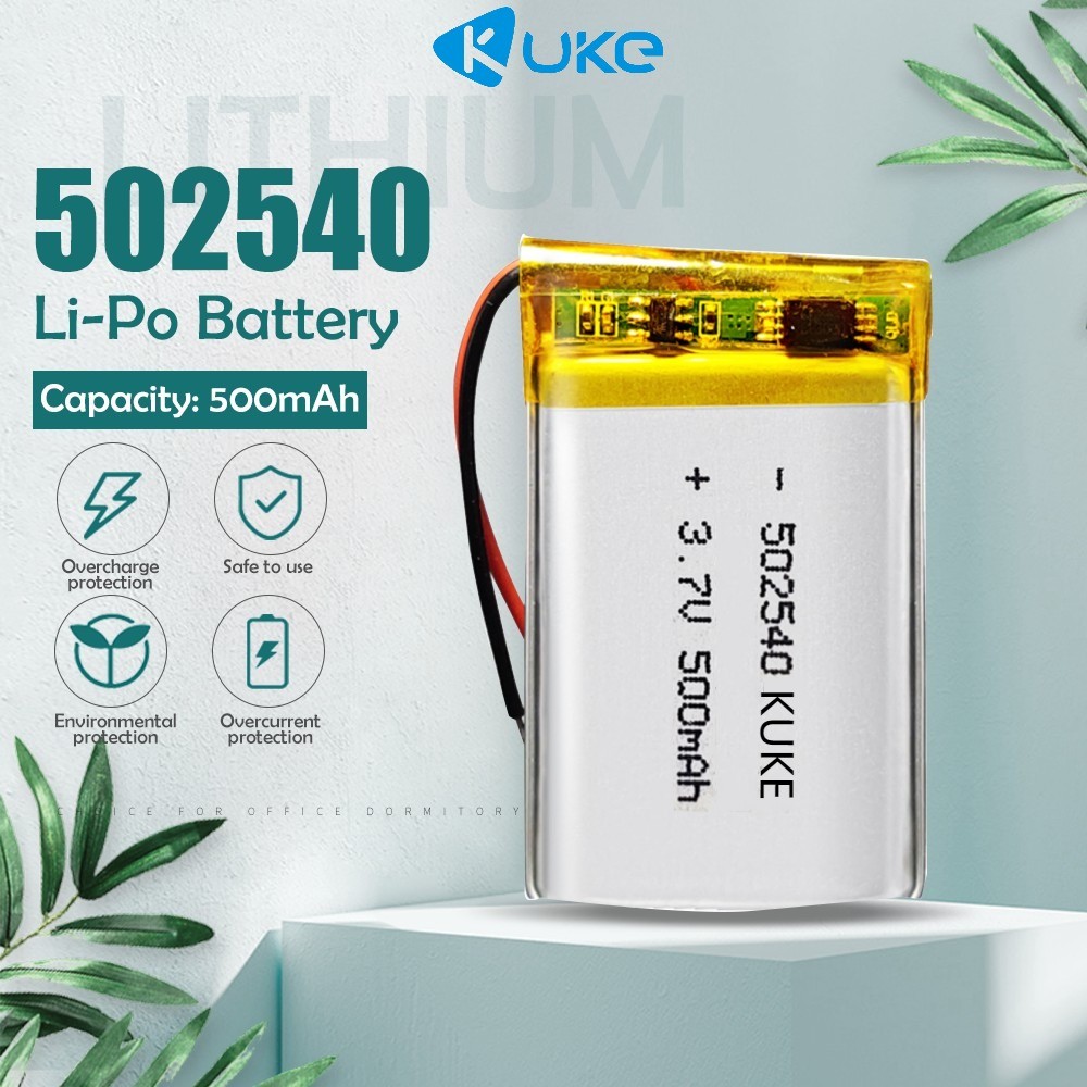 3.7V 500mAh 502540 Rechargeable Lithium Polymer Li Ion LiPo Battery