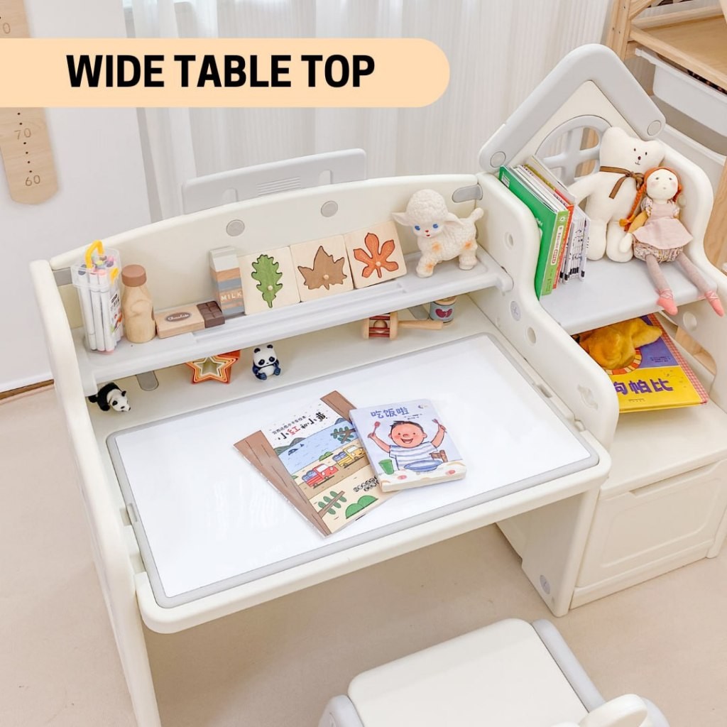 BYJ Study Table with Organizer and Rabbit Chair Kids Learning Desk ...