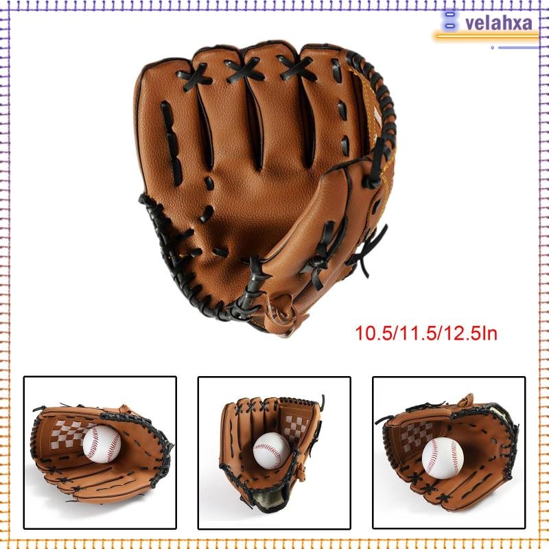 [Velahxa] Softball Gloves Baseball Glove Hand Catcher PU Leather