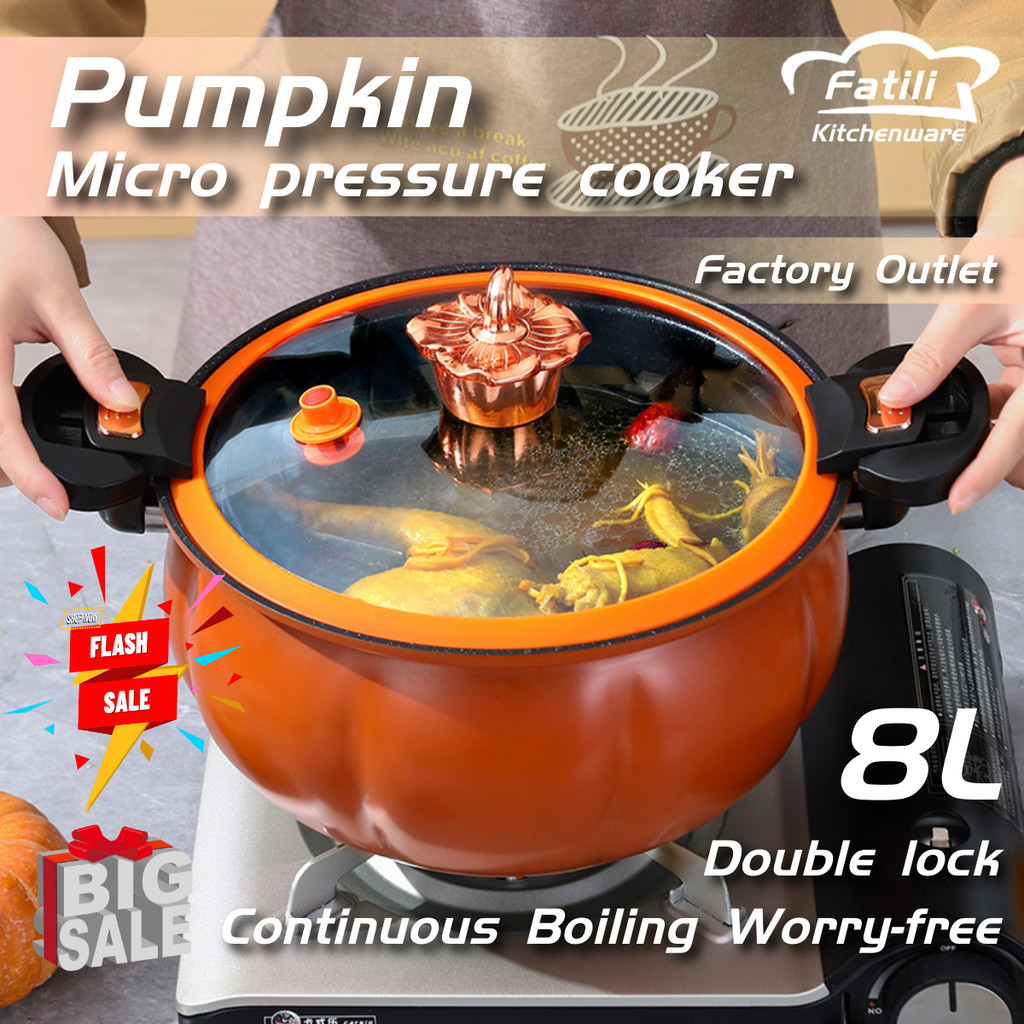 【COD】8L Pumpkin Pressure Cooker With steamer for Induction and Gas ...