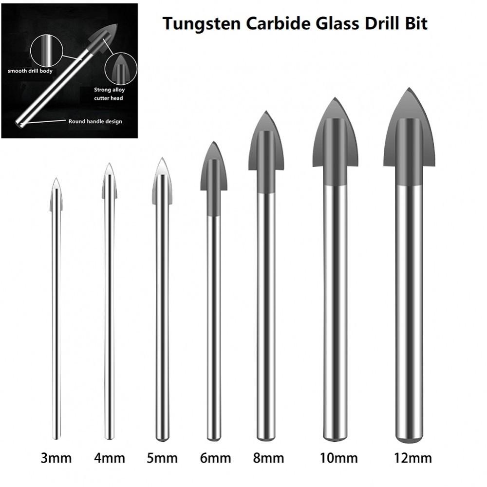Drill Bit Glass Parts Power Replacement Drill Tile Tipped Tools 312mm
