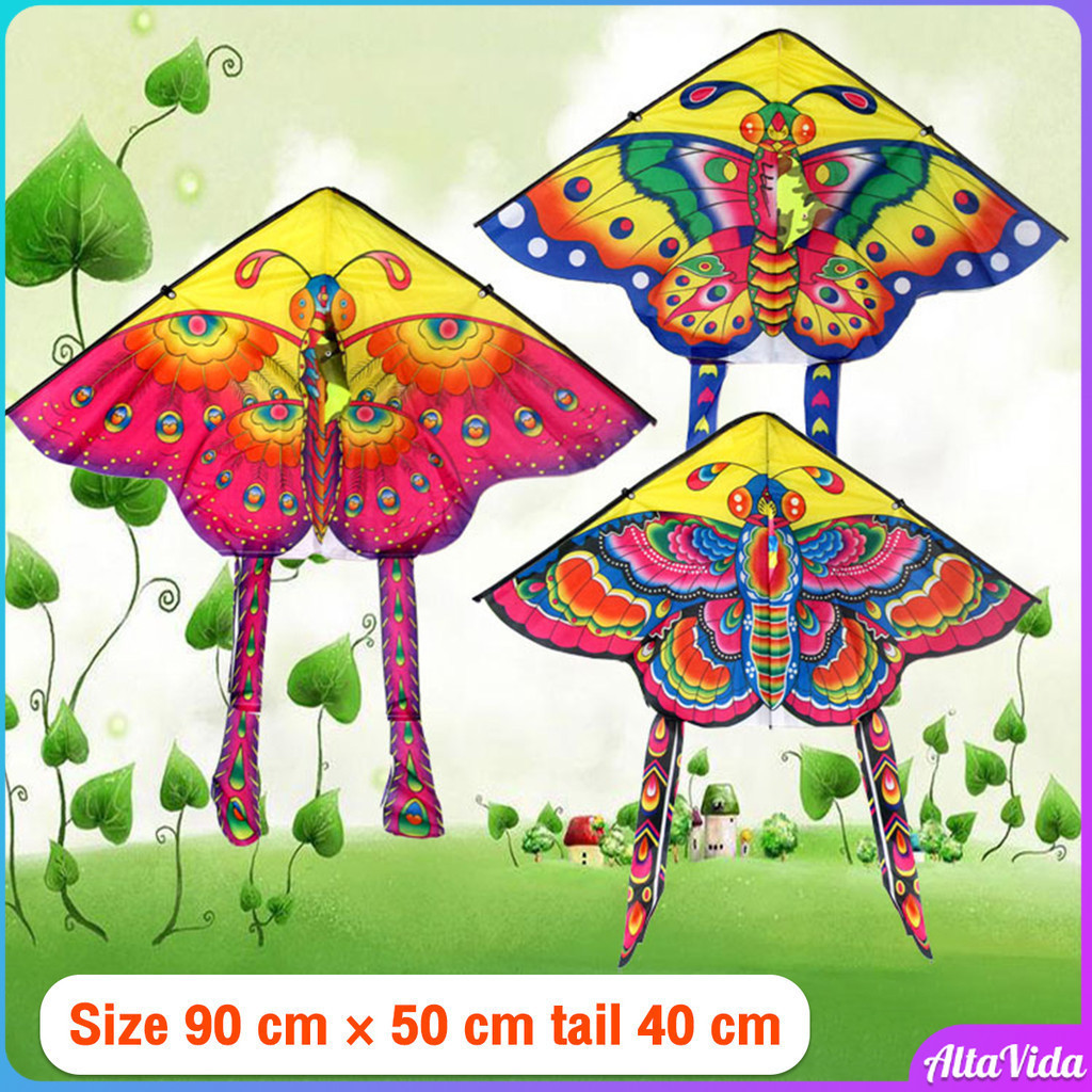 Alta Colorful Butterfly Kite Triangular Rainbow Kites Children Outdoor ...
