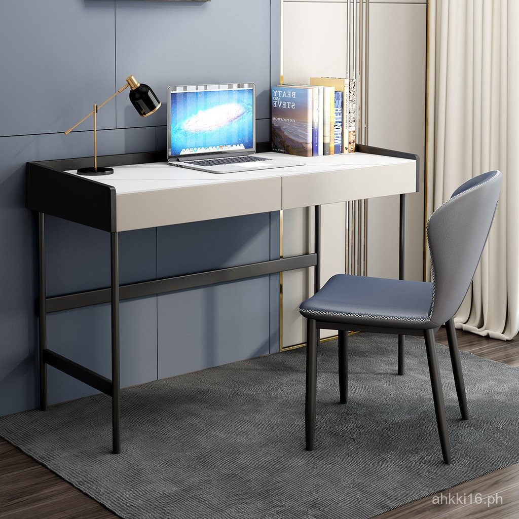 Italian Style Sintered Stone Light Luxury Modern Desk Home Desktop ...
