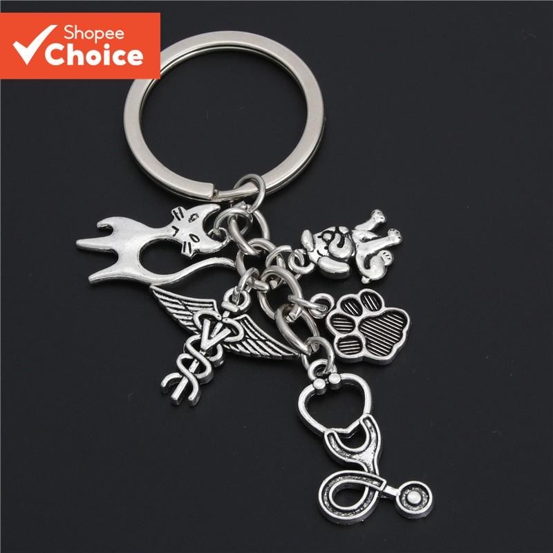 Vet Key ring Silver Animal Dog Cat Nurse Key Chains Veterinary Jewelry ...