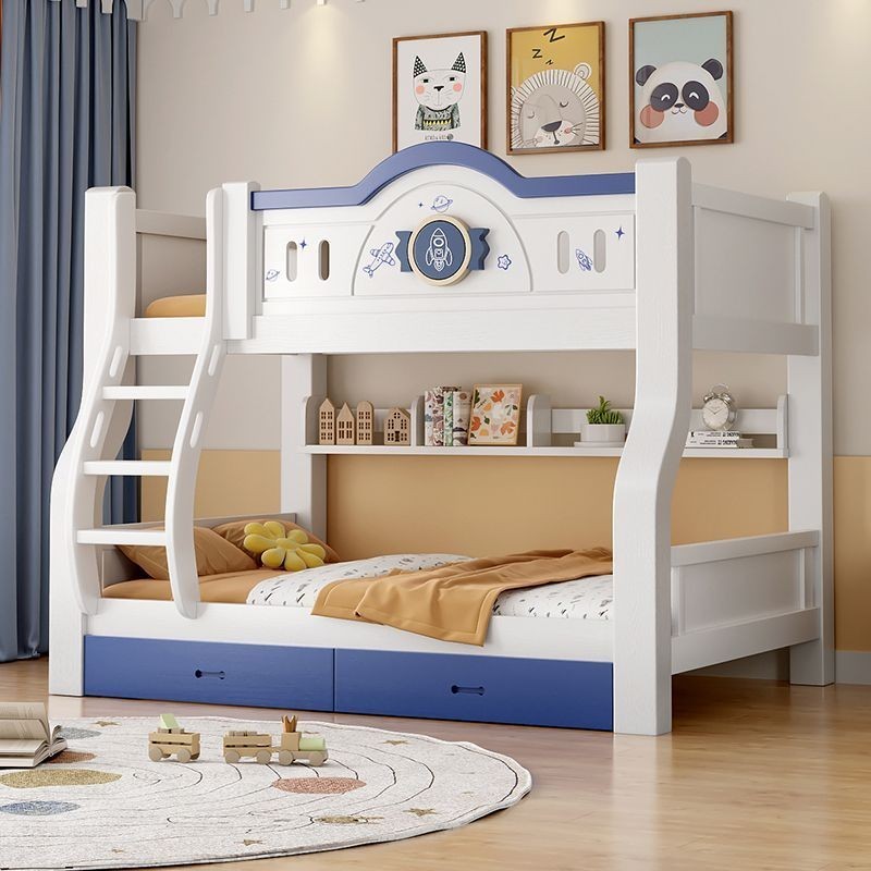 Solid wood children s bed with bunk beds high and low beds second floor multifunctional beds