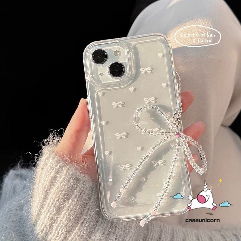 Cute Pearl Heart Bow Bracelet Case | Quà Tự Làm, Hình ảnh, Phone - Foto 10