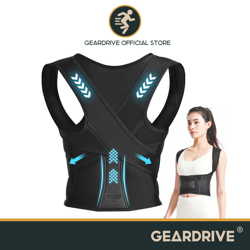 GEARDRIVE Back Brace Posture Corrector - Adjustable Posture Back Brace ...