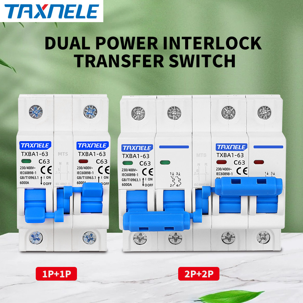 TAXNELE 1P+1P 2P+2P MTS AC Manual Transfer Switch Circuit Breaker ...