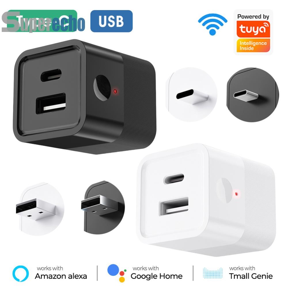 WiFi Mini USB Power Adaptor Charger Plug Voice Control Works with Alexa