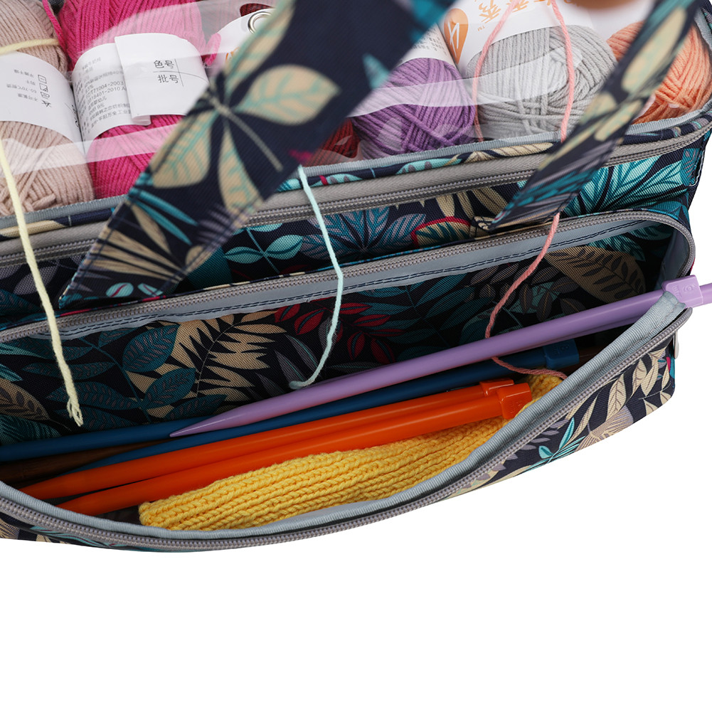 2020 NEW Yarn Storage Bag with le Leaves Knitting Tote Bag Square Bag ...