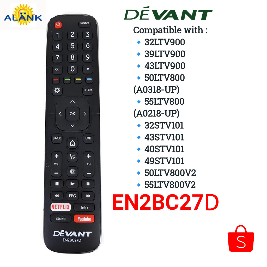 ALANK-Genuine Applicable for hisense/DEVANT LCD Smart TV Remote Control ...