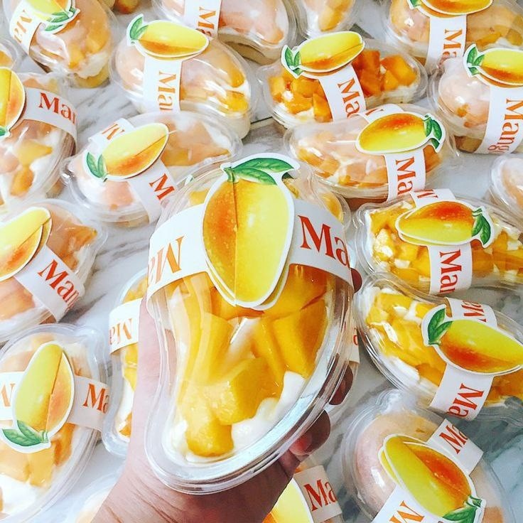 50Pcs Transparent Desserts Mango Shaped Bakery Boxes Cake Box Packaging ...