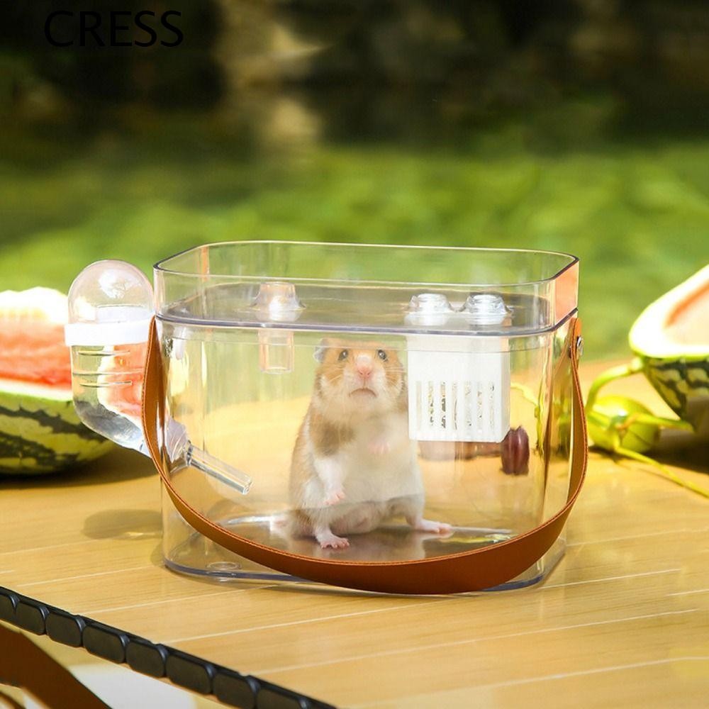 View of CRESS Portable Hamster Cage, Transparent Plastic Hamster Outdoor ...