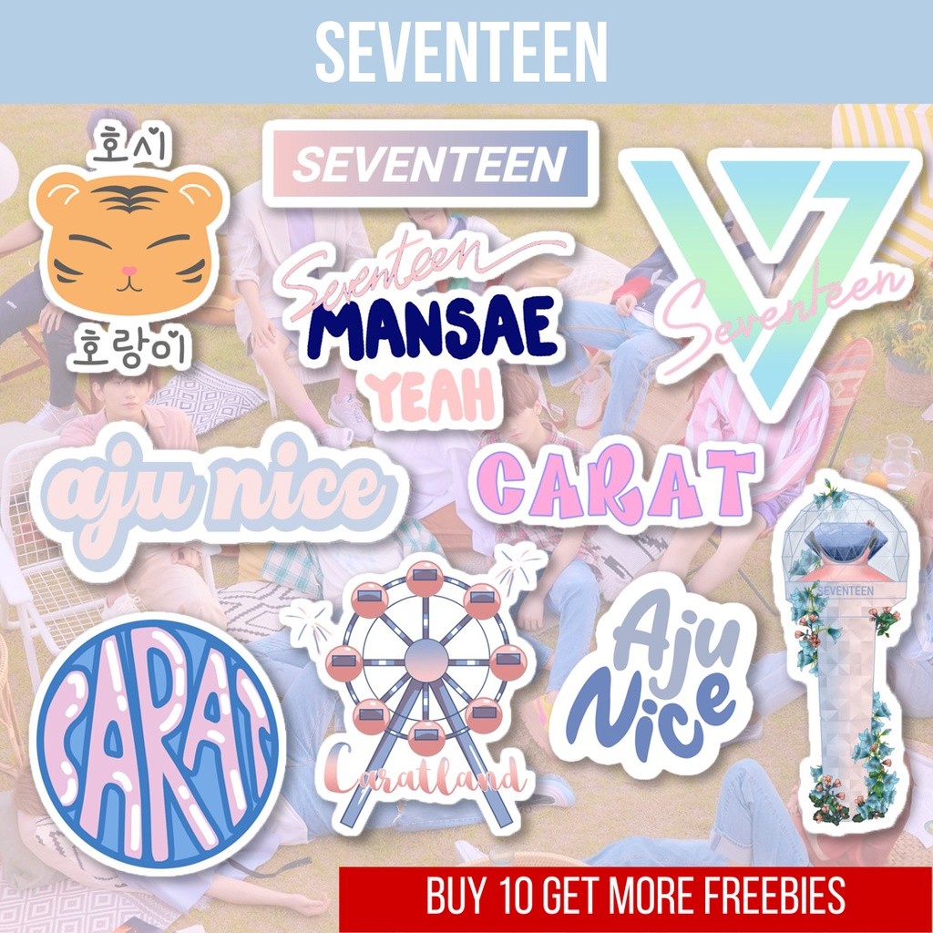 KPOP Sticker / Seventeen Carat KPOP Coated Vinyl Waterproof Stickers v2 ...
