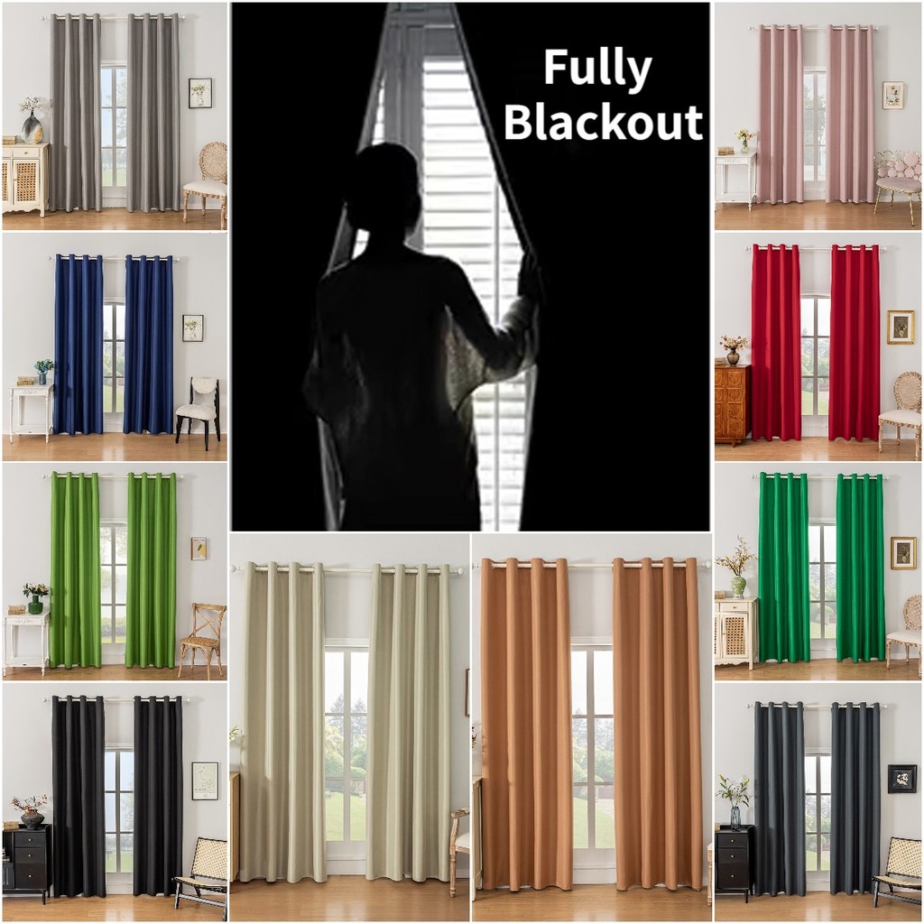 Fully Blackout Curtains for Window Treatment Living Room Bedroom Plain