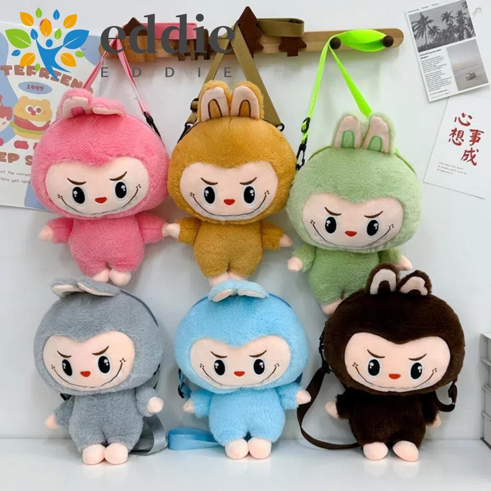 26EDIE Labubu Crossbody Bag, PP Cotton Cartoon Plush Doll Shoulder