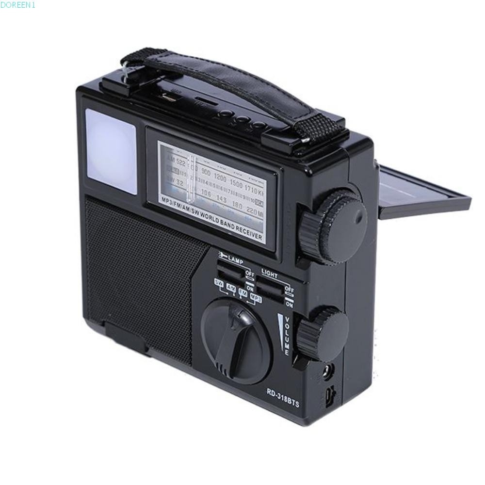 DOREEN1 Portable Emergency Radio, Solar LED Flashlight FM AM SW Radio