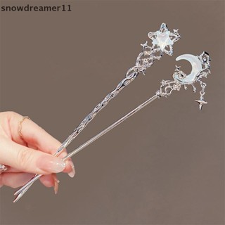 Snph Vintage Moonstone Star Moon Hair Sticks For Women Chinese Style Cross Sel Hairpin Disk Hair