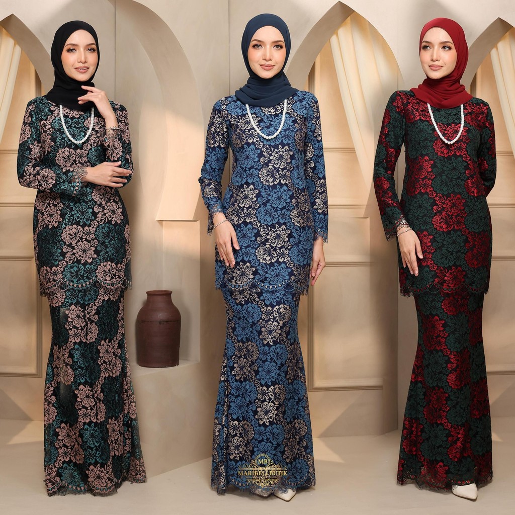 AIRIS Kurung Moden Lace NEW DESIGN BAJU RAYA 2026 Kain Full Lace dan ...
