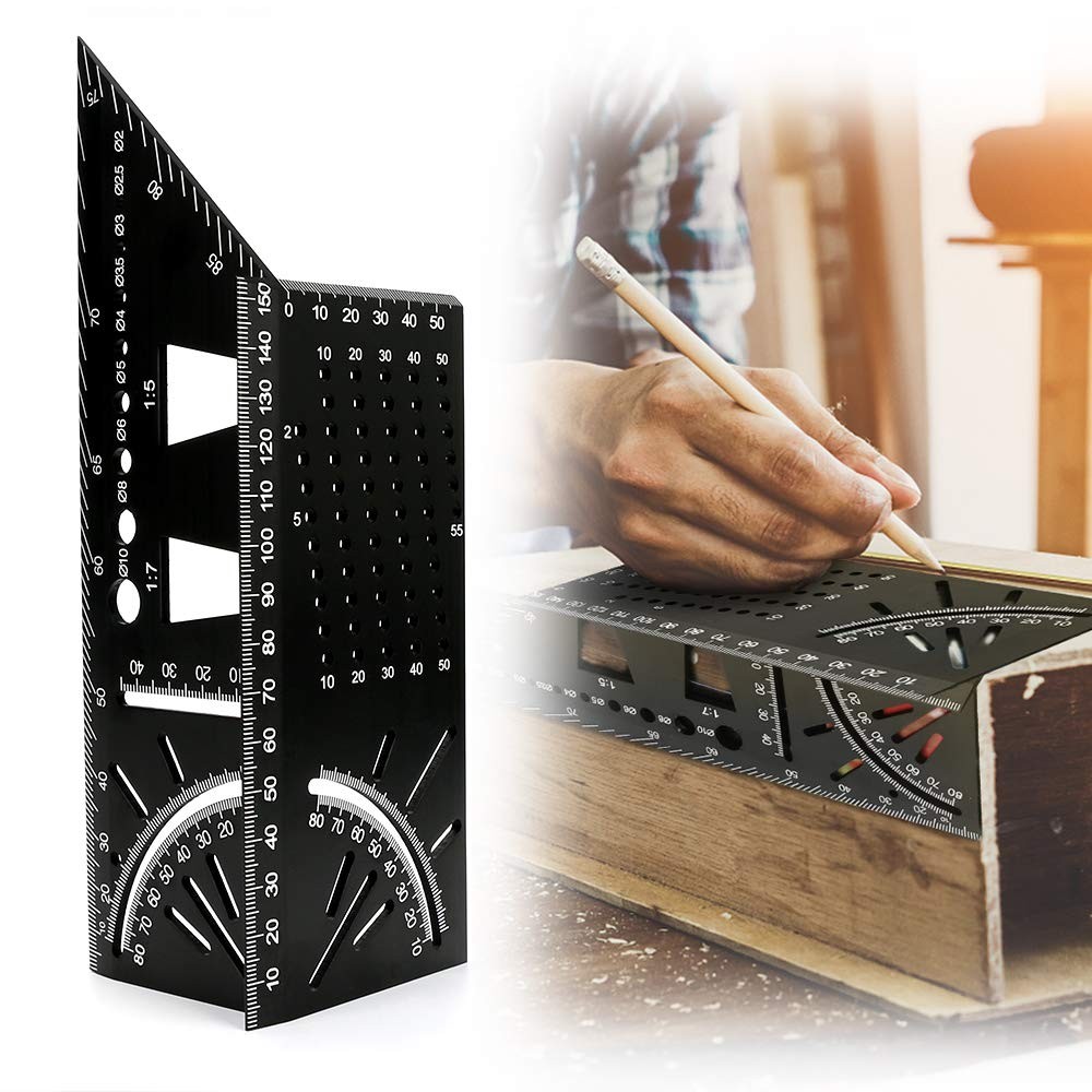 Multi-functional 45/90 Degree Angle Ruler Plastic Woodworking Square ...