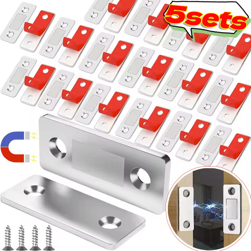 1/3/5Sets Strong Magnetic Cabinet Catches / Ultra-Thin Invisible Drawer ...