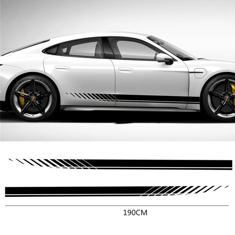 DIY Car Side Skirt Stripes Decals - Modification Stickers for Scratches ...