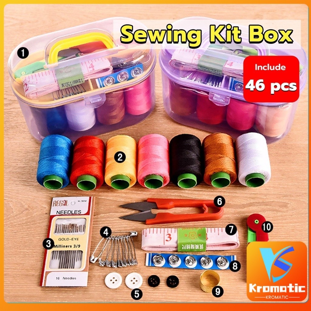Kc Sewing Kit Box Set Household Sewing Tools Portable Sewing Kit 10 in ...