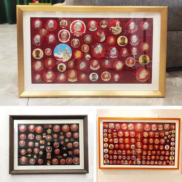 medal frame organizer Solid wood medallion display storage frame ...