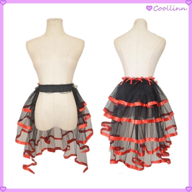 Coollinn Steampunk Tie on Bustle Skirt 5 Layered Tie-on Belt Tulle Tutu ...