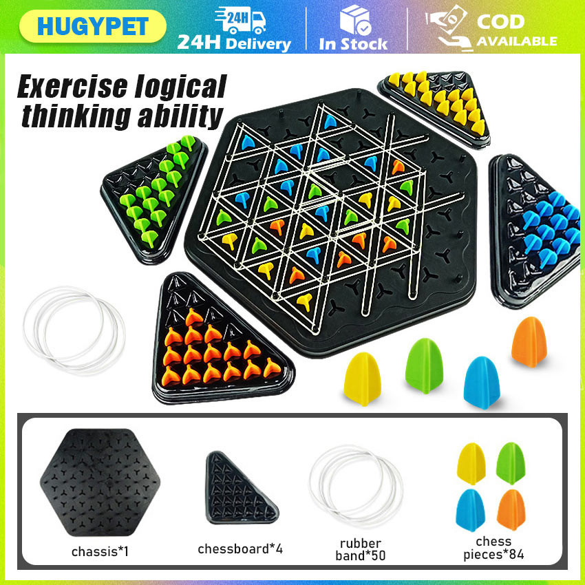 Geometry Chain Chess Puzzle Triangle Chess Desktop Game Rubber Band ...