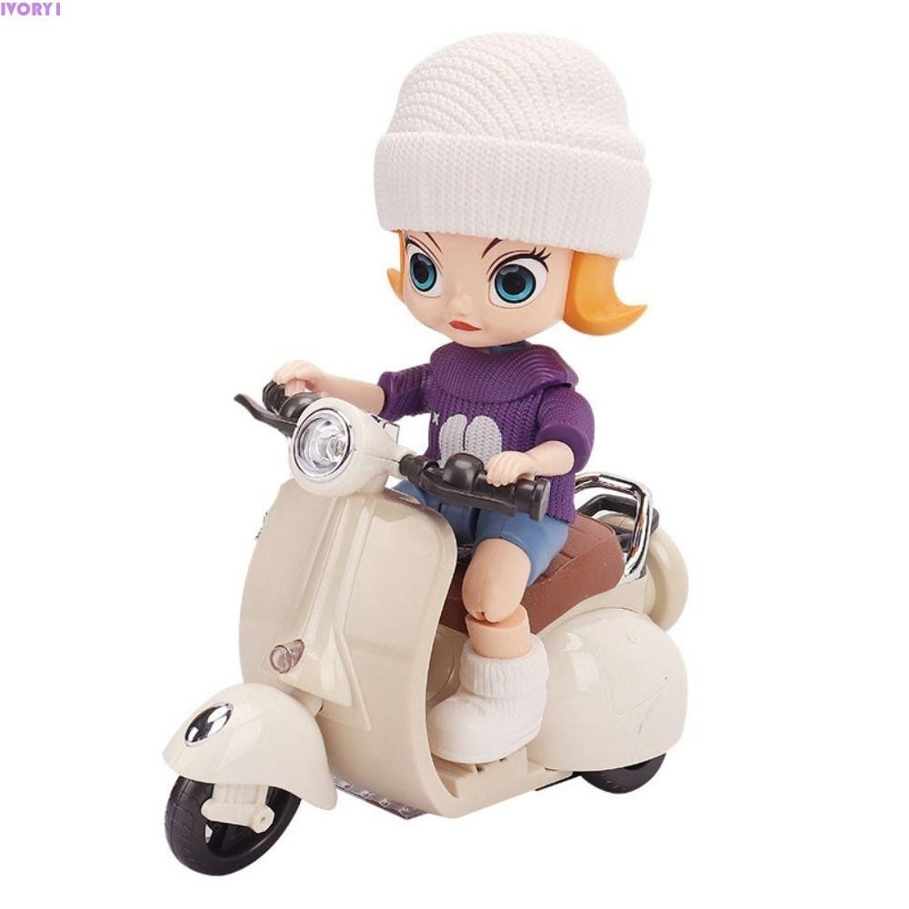 IVORY1 Labubu Doll Toy, 360 Degree Rotating Movable Labubu Motorcycle ...