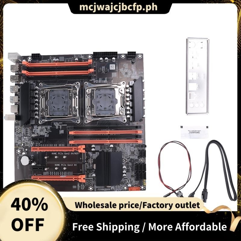 Perfect X99 Dual CPU Motherboard+SATA Cable+Switch Cable+Baffle+Thermal ...