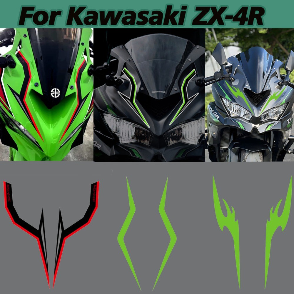 Pro_Bikery Motorcycle Fairing/Fender Body Kit Logo Decal Sticker For Ninja ZZR - 12x9" Multi-Colored Sheet
