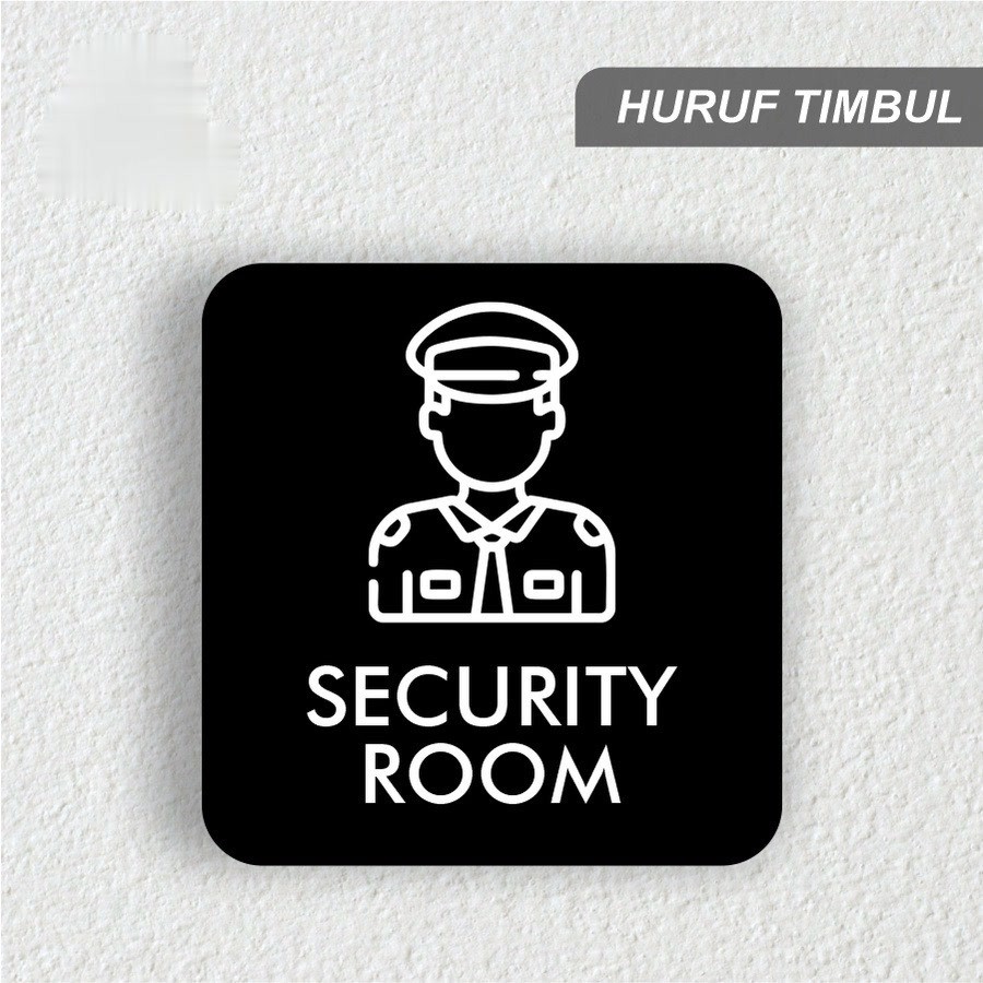 Acrylic Embossed Security Room Sign Acrylic Embossed Security Room Sign ...