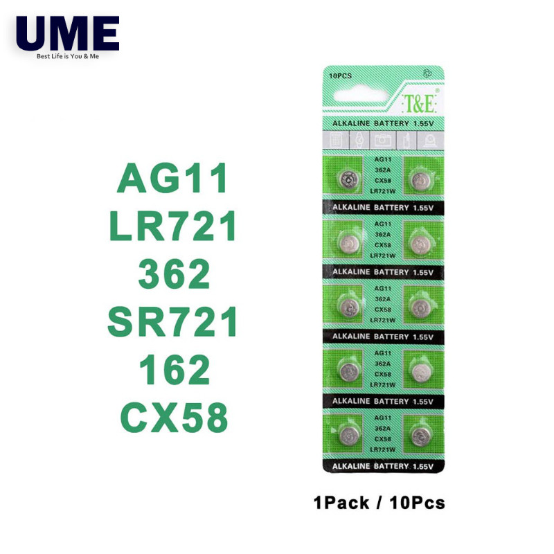 AG11 LR721 SR721 1.55V Alkaline Button Coin Cell Battery For Calculator ...