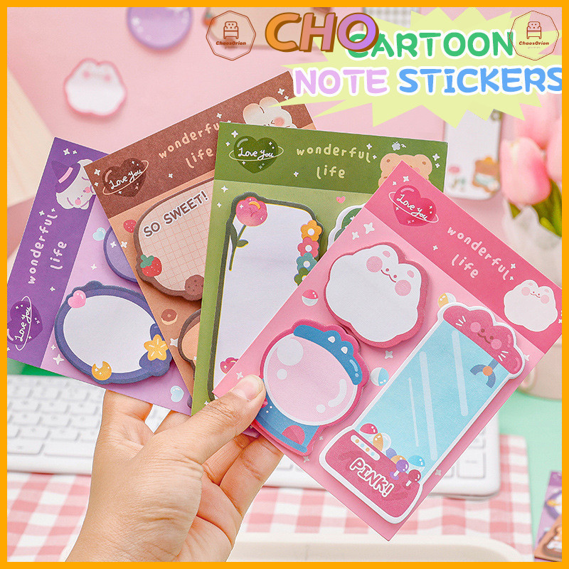 CHO⭐Ins Cartoon Combination Post-it Notes Cute Animal Patterns Post-it ...