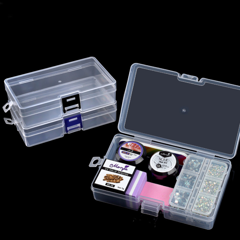 3Pcs Transparent Plastic Lock Box, Nail Accessories Storage Box Jewelry ...