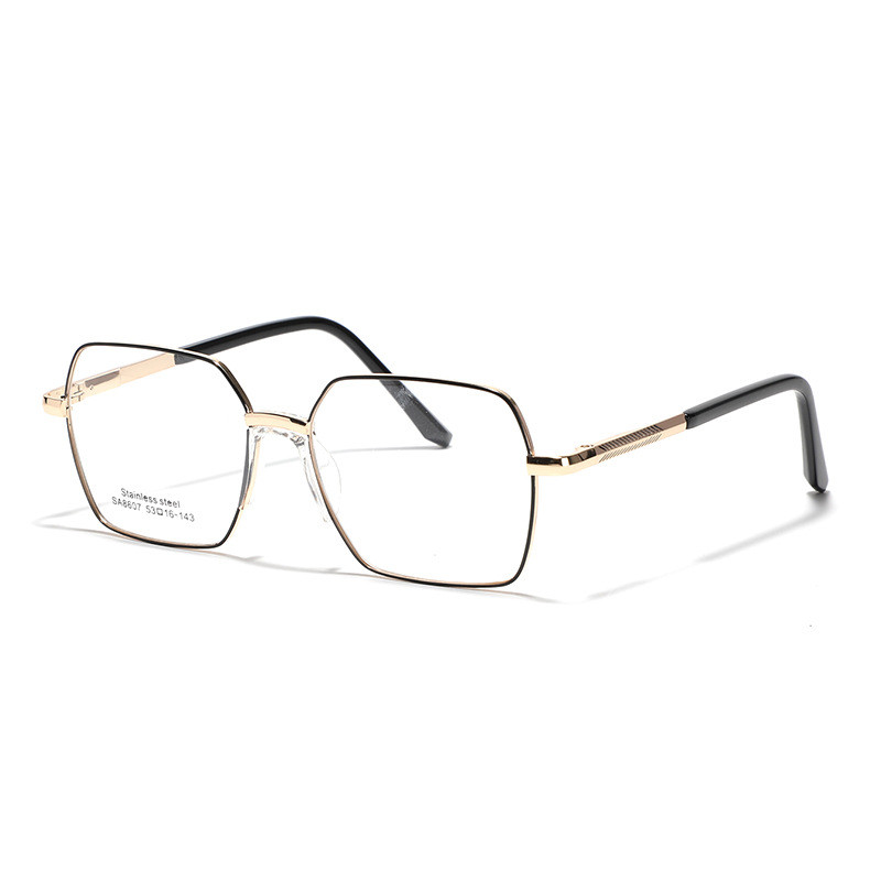 Glasses Large Frame Square Metal Flat Glasses Female Saddle Nose Pads