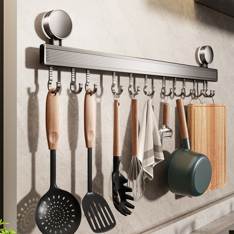 Suction Cup Kitchen Utensils Hook, Wall Mounted Adjustable Spoon ...