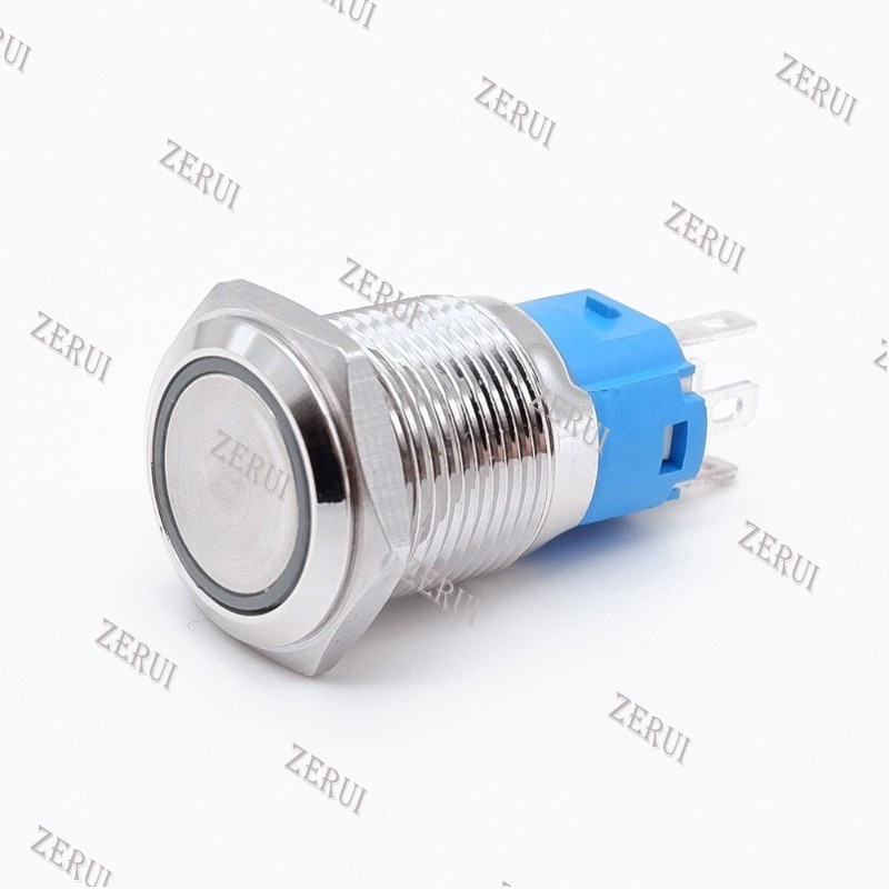 ZR For 16mm Metal Push Button Switch Led Ring Momentary Fixed Latching