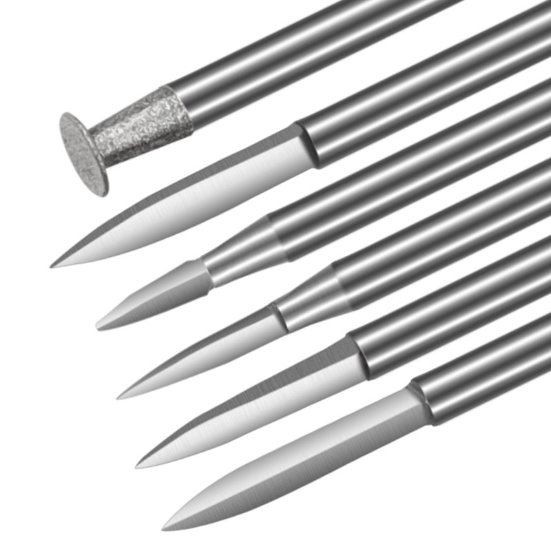 Wood Carving Drill Bits 6-Piece Wood Carving Drill Bit Set For Rotary Tools – 1/8 Shank Engraving Bits With Diamond Sharpener For DIY Sculpting & Detailing