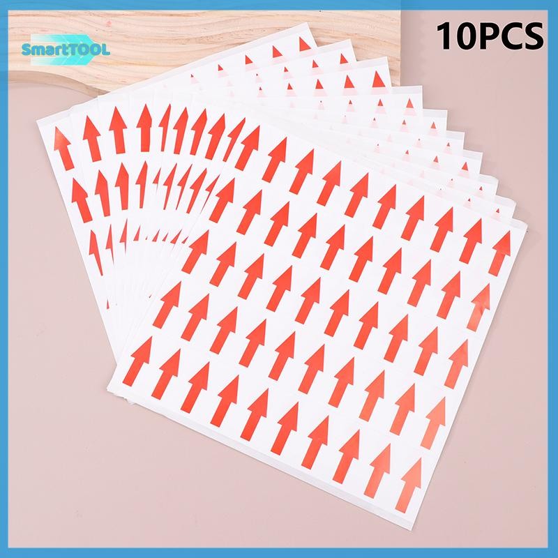 UTZN> 10 PCS Red Arrow Stickers Self Adhesive Custom Labels Directional ...