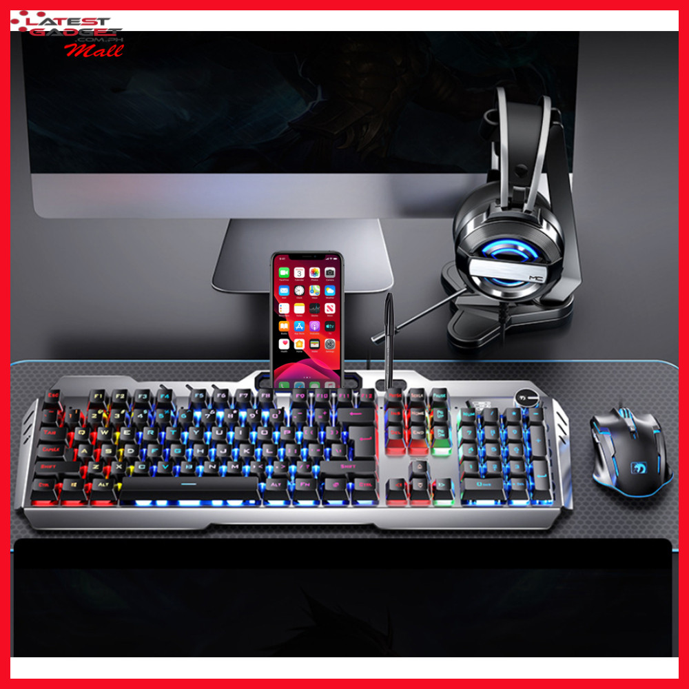 LatestGadget PH Gaming Keyboard RGB Light With Adjustment Knob Phone ...